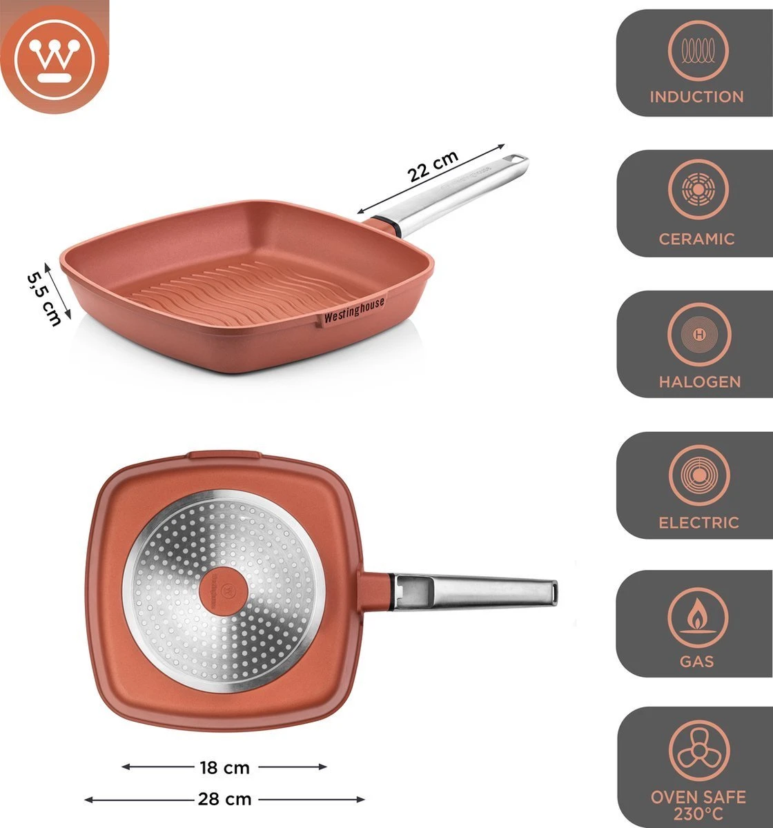 Westinghouse Pannenset Performance - Rood - 8 Pannen - Complete Pannenset - Inductie En Alle Andere Warmtebronnen 10 Westinghouse Pannenset Performance - Rood - 8 Pannen - Complete Pannenset - Inductie En Alle Andere Warmtebronnen - Afbeelding 10
