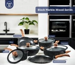 Westinghouse Pannenset Marble Wood (Wokpan ø 30 Cm + Braadpan + Hapjespan ø 28 Cm) - Inductie En Alle Andere Warmtebronnen 13 Westinghouse Pannenset Marble Wood (Wokpan ø 30 Cm + Braadpan + Hapjespan ø 28 Cm) - Inductie En Alle Andere Warmtebronnen -Keukengerei Verkoop 1200x1032