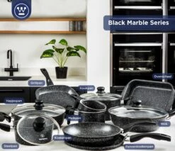 Westinghouse Pannenset Black Marble (Grillpan 28 Cm + Wokpan ø 30 Cm) - Inductie En Alle Andere Warmtebronnen -Keukengerei Verkoop 1200x1036 1