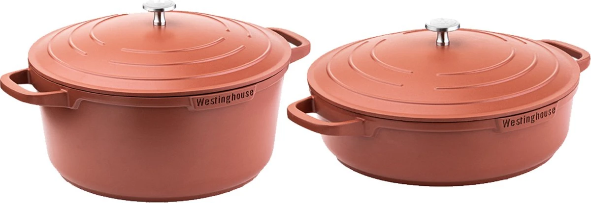 Westinghouse Pannenset Performance (Braadpan + Hapjespan) ø 28 Cm - Rood - Inductie En Alle Andere Warmtebronnen 1 Westinghouse Pannenset Performance (Braadpan + Hapjespan) ø 28 Cm - Rood - Inductie En Alle Andere Warmtebronnen