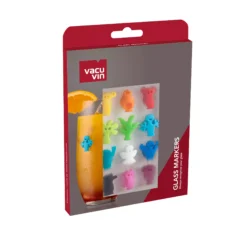 Vacu Vin Wijnglasherkenners - Gekleurd - 12 Stuks -Keukengerei Verkoop 1886060 Glass Markers Party People 12 pcs Pack