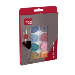 Vacu Vin Wijnglasherkenners - Gekleurd - 8 Stuks -Keukengerei Verkoop 1886461 Glass Markers Classic 8 pcs Pack