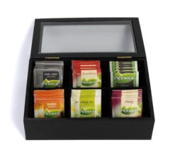 Sakura Tea Theedoos - Zwart - 6-vaks - Met Fluweel - 24 X 16 Cm -Keukengerei Verkoop 3 6 vaks 8