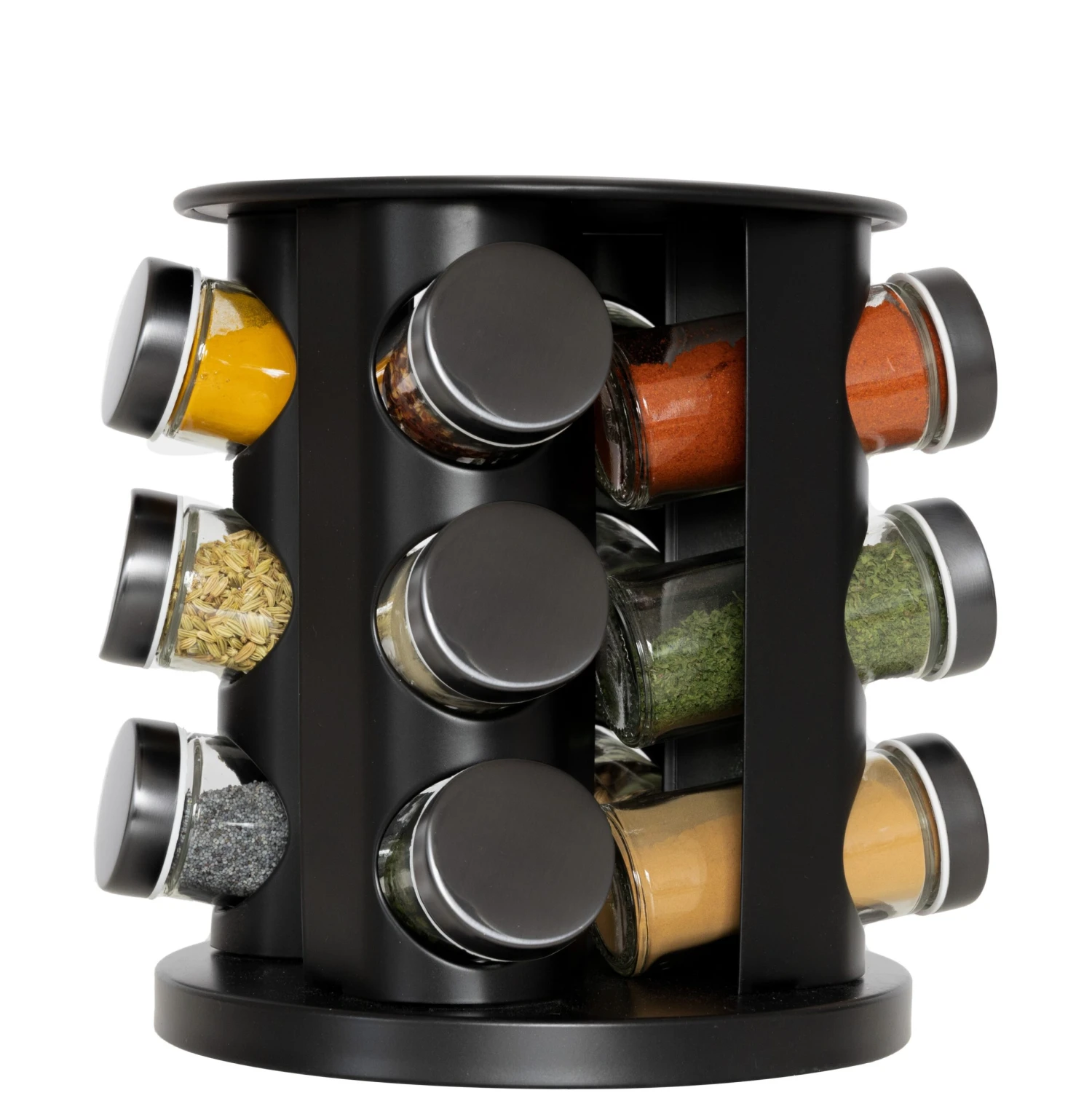 Blackwell Kruidenrek / Kruidencarrousel - Inclusief 12 Kruidenpotjes - Zwart 1 Blackwell Kruidenrek / Kruidencarrousel - Inclusief 12 Kruidenpotjes - Zwart