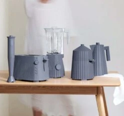 Alessi Staafmixer Plissé - 2 Standen - Grijs - Michele De Lucchi - MDL10 G -Keukengerei Verkoop Alessi Plisse Grijs 7