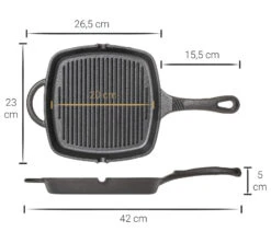 Blackwell Grillpan - Gietijzer - 23 X 23 Cm - Zonder Anti-aanbaklaag -Keukengerei Verkoop Asset 34@2x 80
