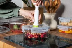 Sareva Vacuum Ovenschalen / Vershoudbakjes - Hittebestendid Glas - 3 Delige Set / 485 Ml + 970 Ml -Keukengerei Verkoop Crumble in ovenschaal en vershoudbakjes 8 1