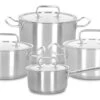 Demeyere - 4 Delige Pannenset (Kookpan ø 18 / 20 / 24 Cm + Steelpan ø 18 Cm) + Deksels Classic 3 - RVS