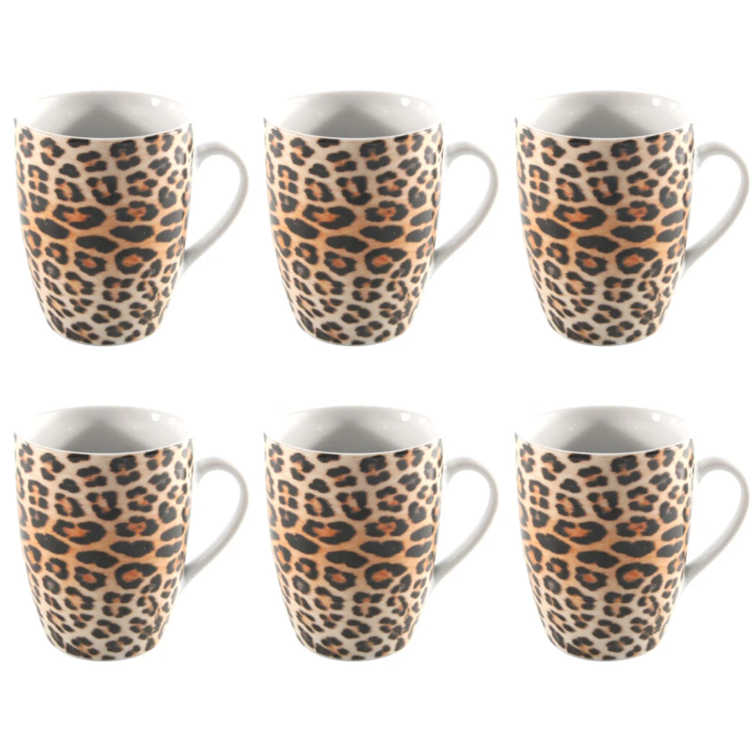 Studio Tavola Mokken Leopard 340 Ml - 6 Stuks 1 Studio Tavola Mokken Leopard 340 Ml - 6 Stuks