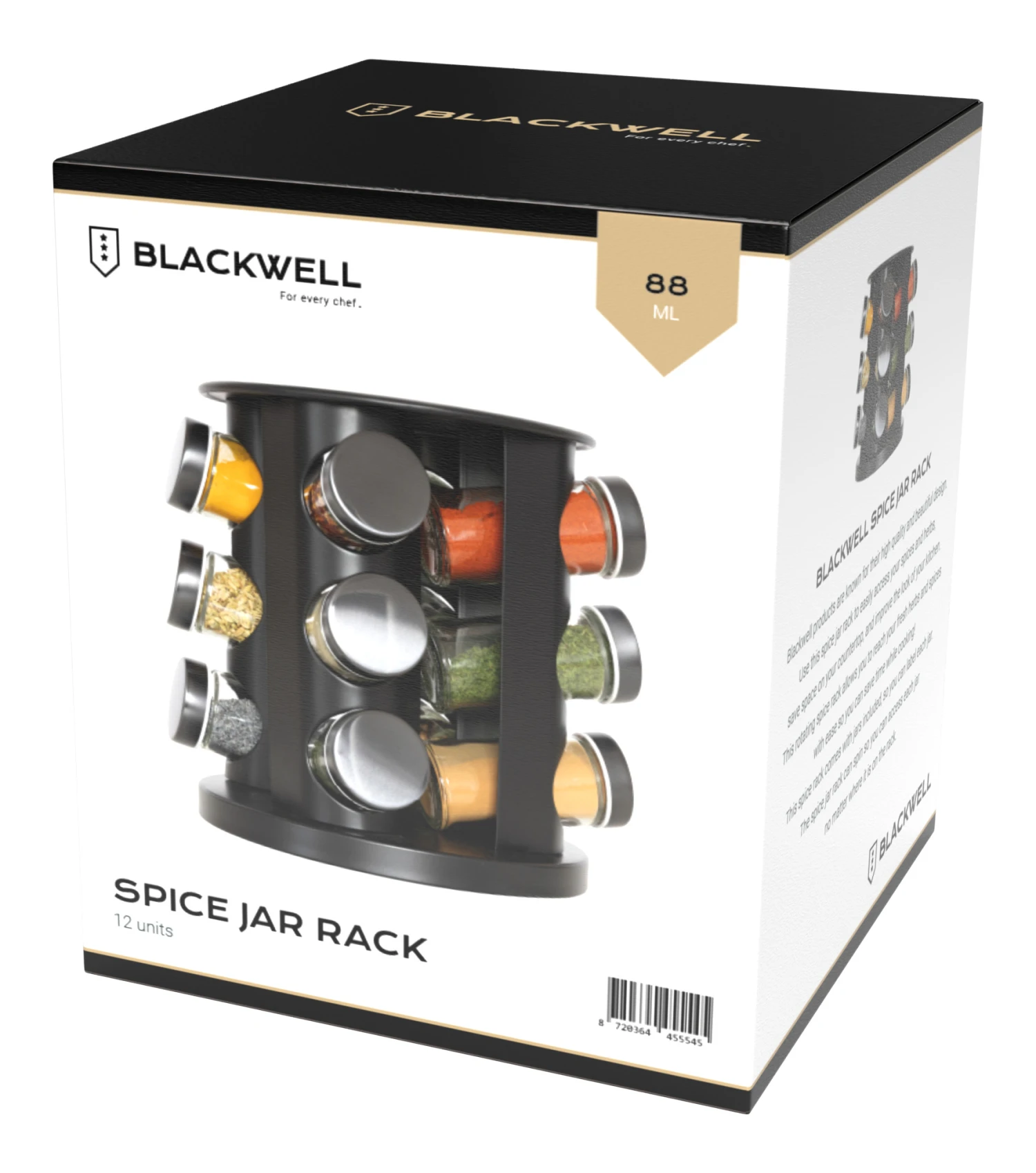 Blackwell Kruidenrek / Kruidencarrousel - Inclusief 12 Kruidenpotjes - Zwart 6 Blackwell Kruidenrek / Kruidencarrousel - Inclusief 12 Kruidenpotjes - Zwart - Afbeelding 6