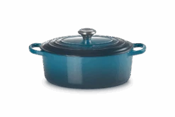 Le Creuset Braadpan Signature - Ovaal - Deap Teal - ø 29 Cm / 4.7 Liter -Keukengerei Verkoop LC 20210125 HL PS FS 21178296422430 001