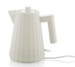 Alessi Waterkoker Plissé - Droogkookbeveiliging - Wit - Michele De Lucchi - 1 Liter - MDL06/1 W -Keukengerei Verkoop MDL06 1 W 1