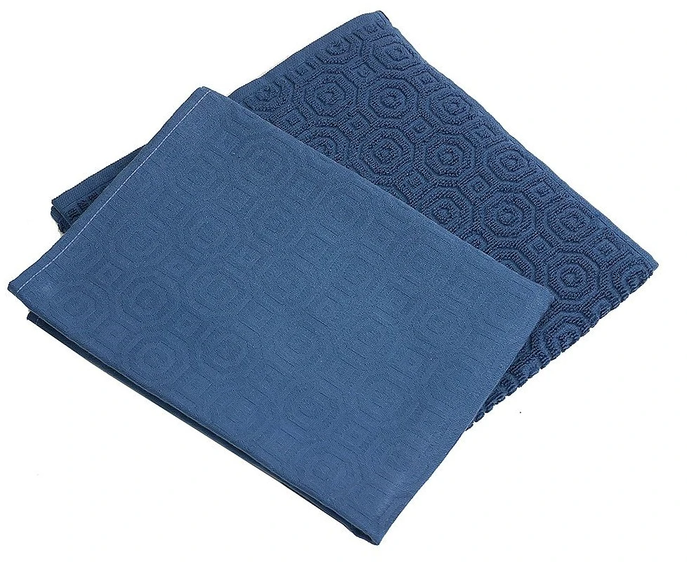 KOOK Keukenhanddoek Inka Blauw 50 X 50 Cm 2 KOOK Keukenhanddoek Inka Blauw 50 X 50 Cm - Afbeelding 2