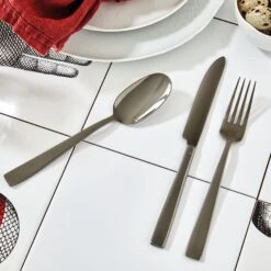 Sambonet Bestekset Flat - Zwart - 36 Delig / 6 Personen -Keukengerei Verkoop Sambonet Bestekset Flat Zwart 36 Delig