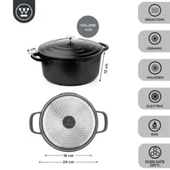 Westinghouse Braadpan Performance - Blissful Black - ø 28 Cm / 6.7 Liter -Keukengerei Verkoop WCCC0095024BK 3 1