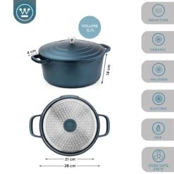 Westinghouse Braadpan Performance - Bravery Blue - ø 28 Cm / 6.7 Liter -Keukengerei Verkoop WCCC0095028BL 3
