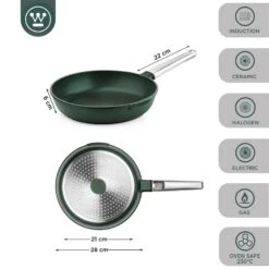 Westinghouse Koekenpan Performance - Gracious Green - ø 28 Cm - Standaard Anti-aanbaklaag -Keukengerei Verkoop WCFP0095028SG 3
