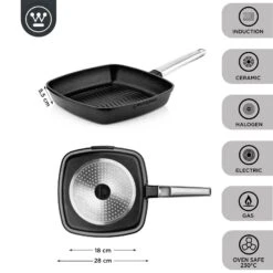 Westinghouse Grillpan Performance - Blissful Black - 28 X 28 Cm - Standaard Anti-aanbaklaag -Keukengerei Verkoop WCFP0095G28BK 3