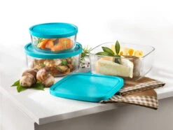 Bormioli Rocco Vershoudbakjes Frigoverre - Glas - Blauw - 3 Stuks -Keukengerei Verkoop a001377 1