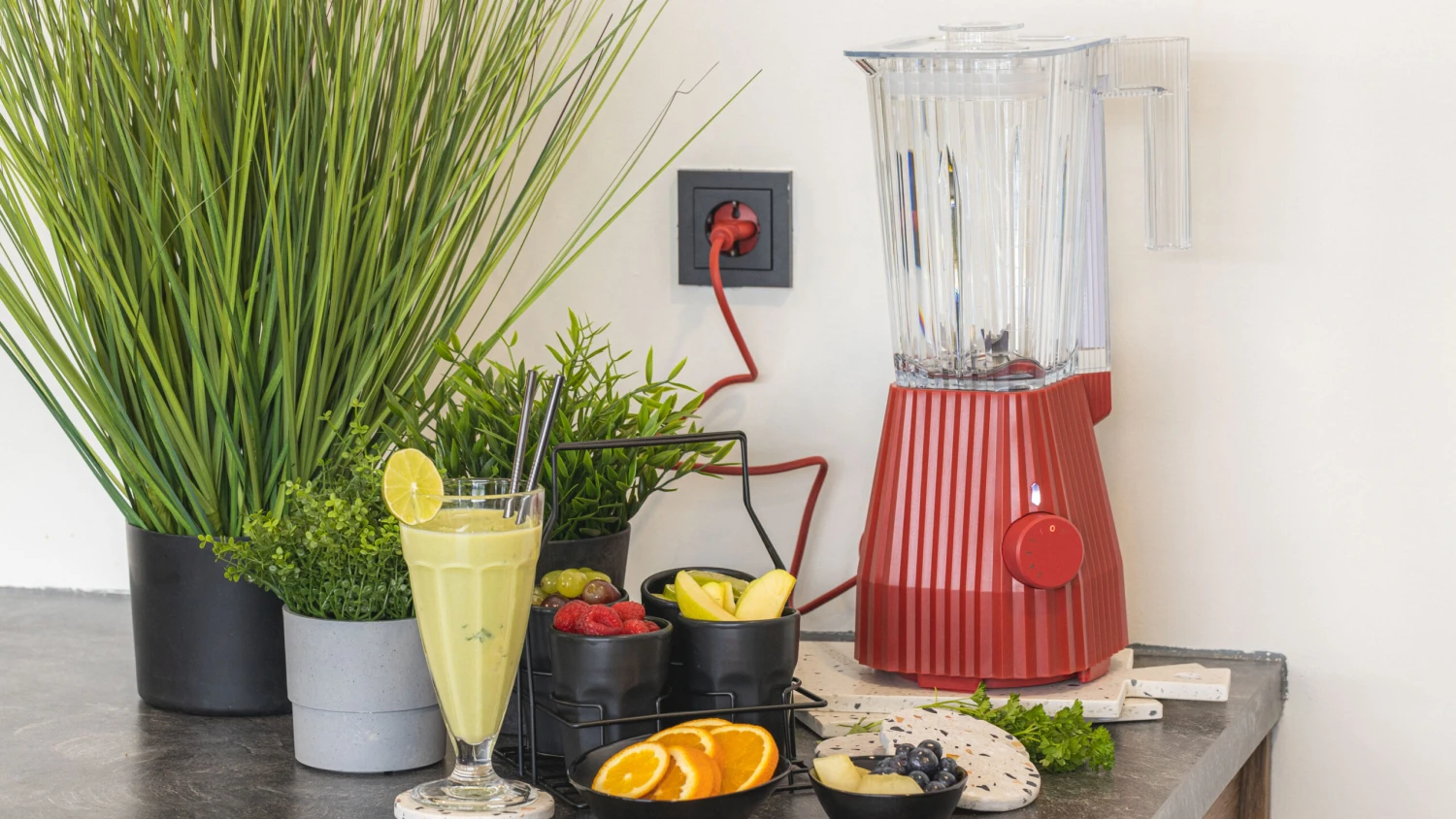 Alessi Blender Plissé - 5 Snelheden + Turbostand - Rood - Michele De Lucchi - 1.5 Liter - MDL09 R 2 Alessi Blender Plissé - 5 Snelheden + Turbostand - Rood - Michele De Lucchi - 1.5 Liter - MDL09 R - Afbeelding 2