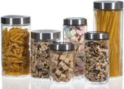 Sareva Voorraadpot - Glas / RVS Deksel - ø 11.5 Cm / 2.2 Liter 6 Sareva Voorraadpot - Glas / RVS Deksel - ø 11.5 Cm / 2.2 Liter -Keukengerei Verkoop opbergglas set 1 2