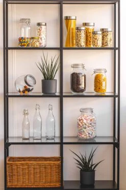 Sareva Voorraadpot - Glas / RVS Deksel - ø 8 Cm / 1 Liter -Keukengerei Verkoop opbergglas stellingkast 5 5