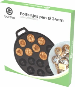 Sareva Poffertjespan - Gietijzer - ø 24 Cm - 19 Poffertjes -Keukengerei Verkoop poffertjespan Package New